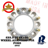 8x6.5 (8x165.1) to 8x200 125mm (FORD) US MADE Wheel Lug Adapters x 2pcs.